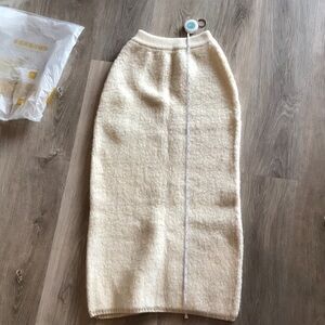 New cashmere knit high waist maxi skirt teddy bear